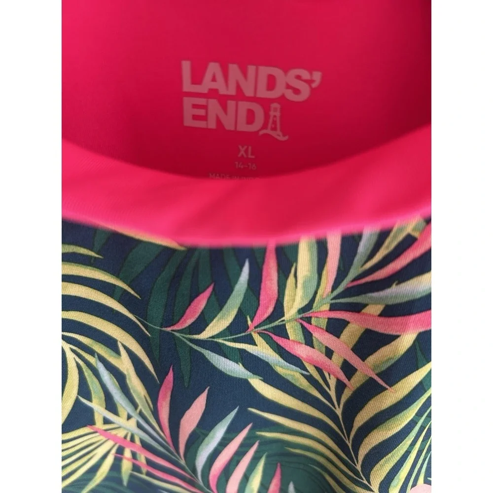 Girl's Size XL 14-16 Lands' End Rash Guard Swim Shirt Set of 2